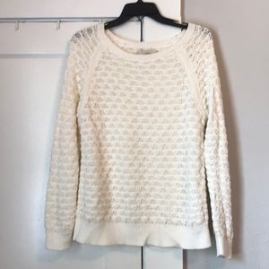 LOFT White/Cream Sweater Size Large